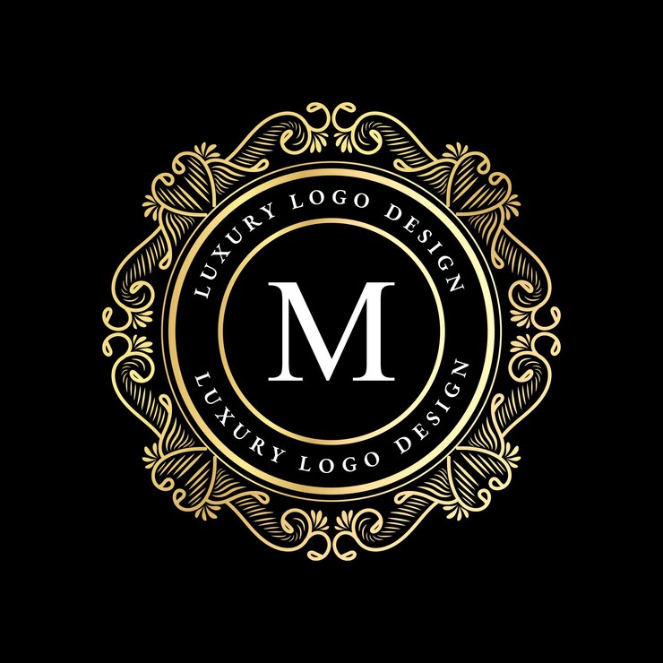 Vettore logo calligrafico vittoriano di lusso reale antico con cornice ornamentale.