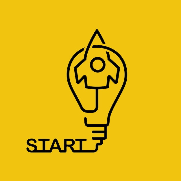 Logo che decolla dall'idea del razzo Avvio della pagina di destinazione