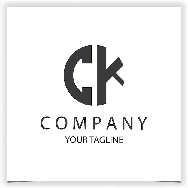 Logo CK monogramma semplice e moderno cerchio colore nero modello di design elegante vettoriale premium eps 10