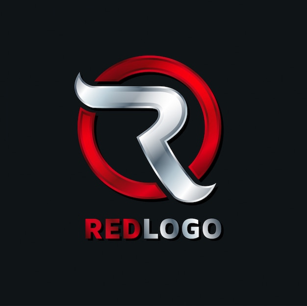 Logo concetto astratto R logo rosso. concetto della lettera al logo dell'azienda, grafica di servizio