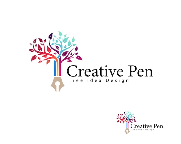 logo creativo dell'albero concetto di vernice creativa illustrazione della natura