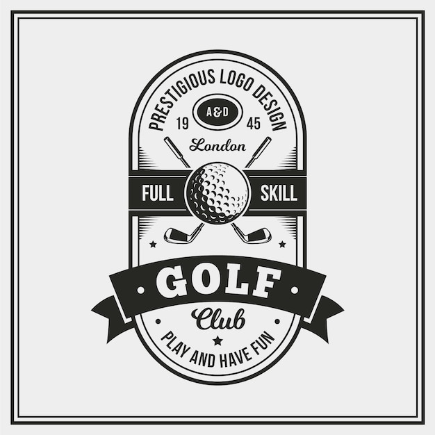 Logo da golf vintage dettagliato