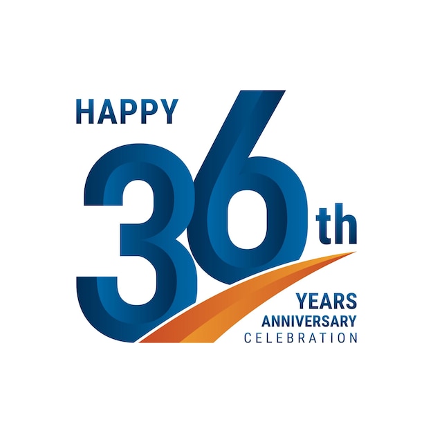 Logo del 36° anniversario Design del logo perfetto per l'illustrazione vettoriale della celebrazione dell'anniversario