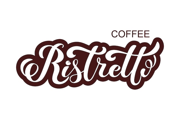 Logo del caffè ristretto Tipi di caffè Lettere scritte a mano elementi di progettazione Modello e concetto per il menu del caffè pubblicità della caffetteria illustrazione vettoriale