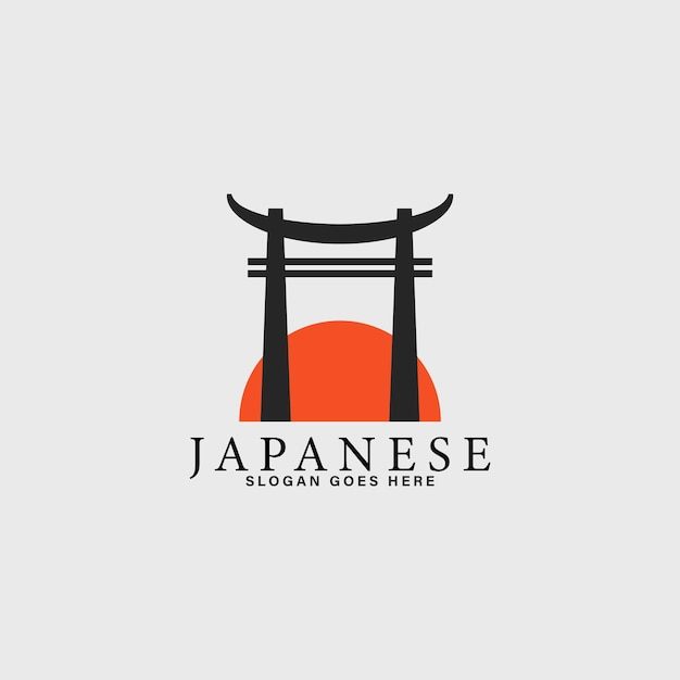 logo del cancello torii giapponese semplice idea