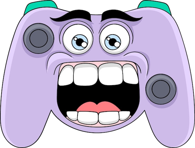 logo del cartone animato del gamepad con una faccia che ride immagine creativa