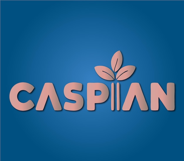 Logo del Caspio ispirato alla natura con elementi di foglia verde