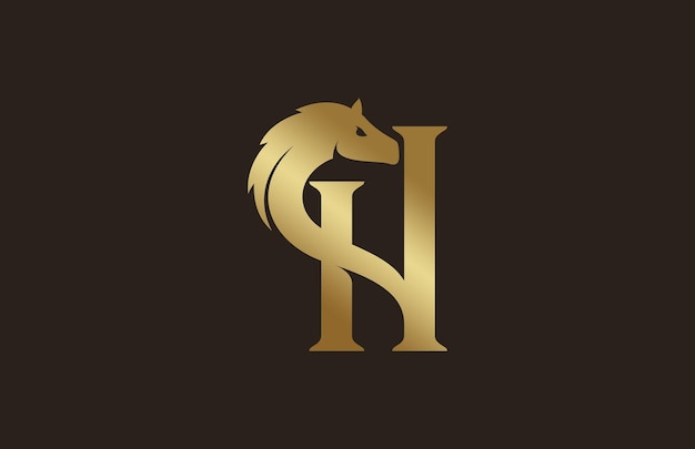 Logo del cavallo iniziale di lusso semplice