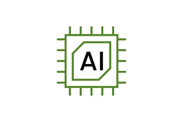 Logo del chip tecnologico minimo AI