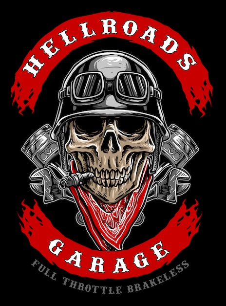 Logo del cranio del motociclista