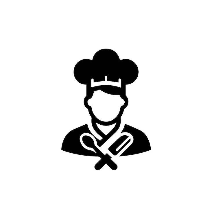 Vettore logo del cuoco vettoriale con uno stile semplice e minimalista