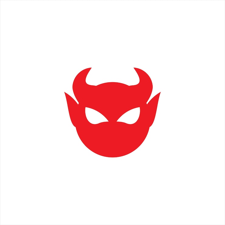 Vettore logo del diavolo rosso vactor