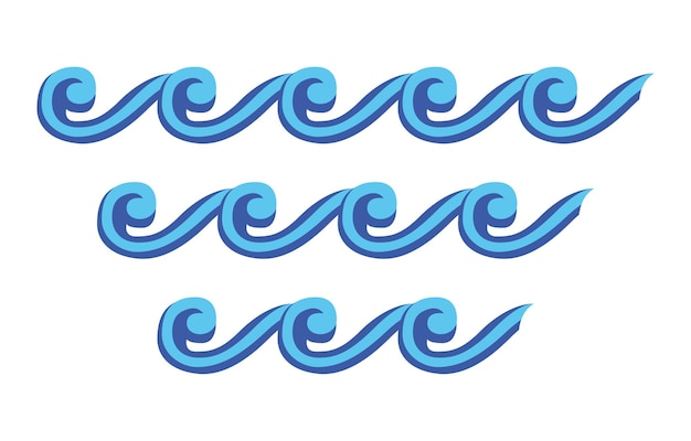 Logo del disegno dell'illustrazione vettoriale della spiaggia dell'onda greca