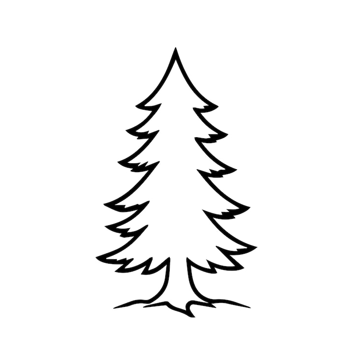 Vettore logo del disegno della silhouette dell'albero di abete