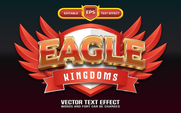 Logo del gioco 3d Eagle Kingdom con effetto testo modificabile