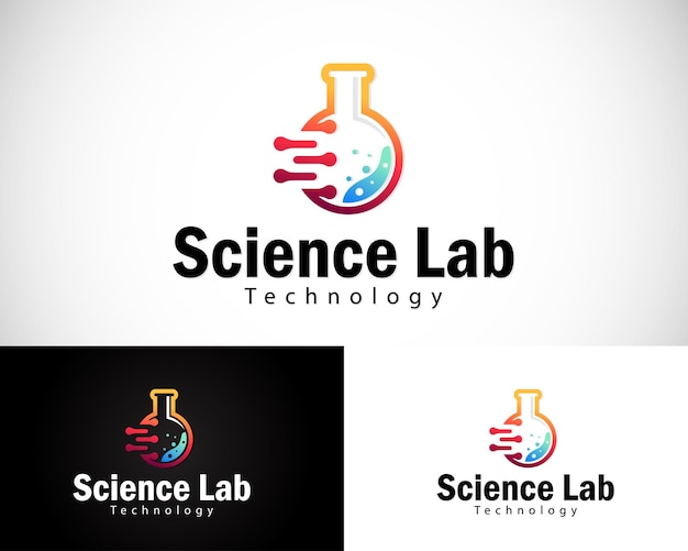 logo del laboratorio di scienza genetica creativa molecola biologia design concept salute medica