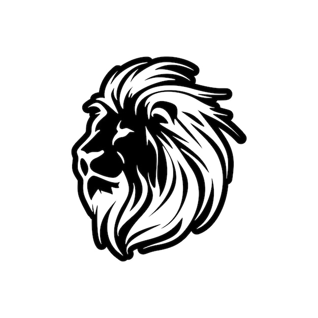 Logo del leone vettoriale monocromatico semplice e audace
