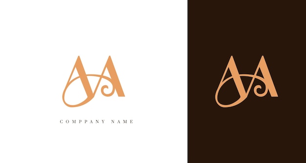 Logo del monogramma di lusso con le iniziali AA