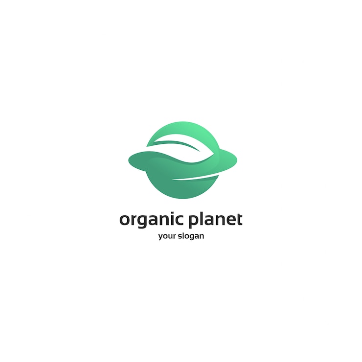Vettore logo del pianeta organico verde