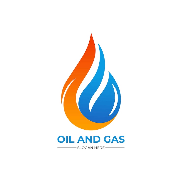 Vettore logo del servizio di riscaldamento, hvac, olio, gas, aria condizionata, logo antincendio