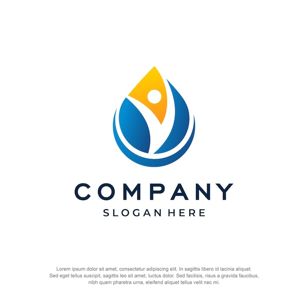 Logo del successo dell'acqua Vettore Premium