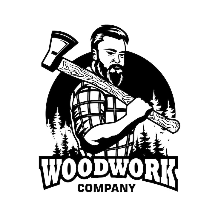 Vettore logo del taglialegna perfetto per il logo dell'azienda di lavorazione del legno