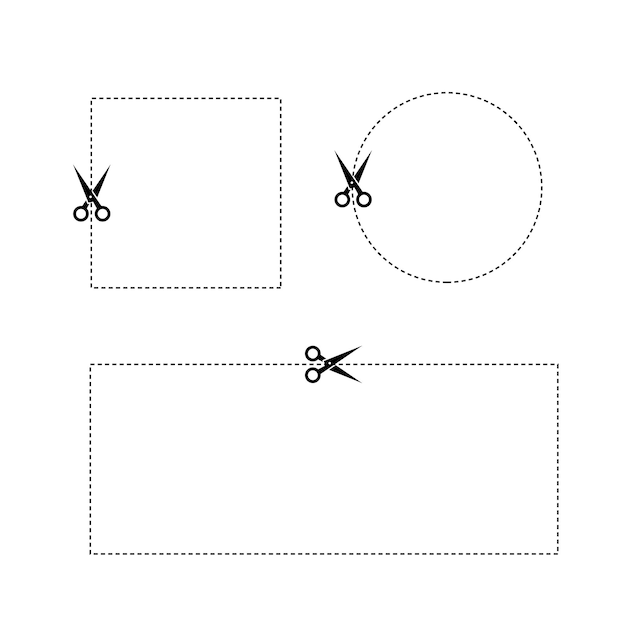 logo del taglio a linea punteggiata delle forbici