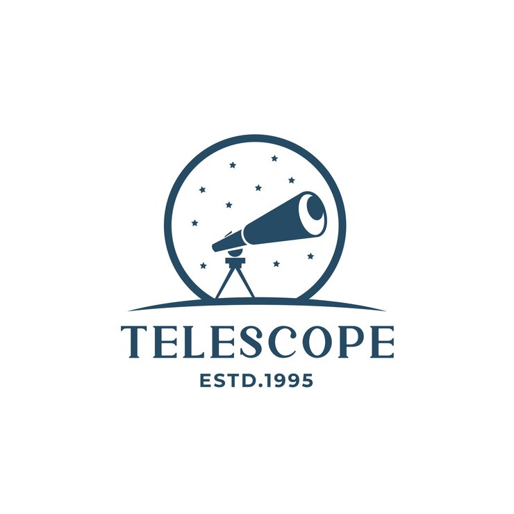 Logo del telescopio con la siluetta del logo delle stelle moderna
