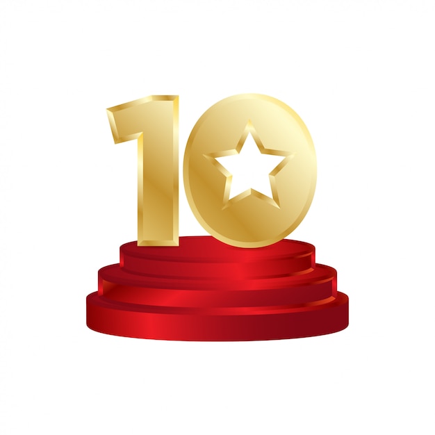 Logo del vincitore di dieci stelle