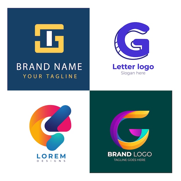 Logo dell'alfabeto delle lettere G design Corporate business brand company abstract logo design collection