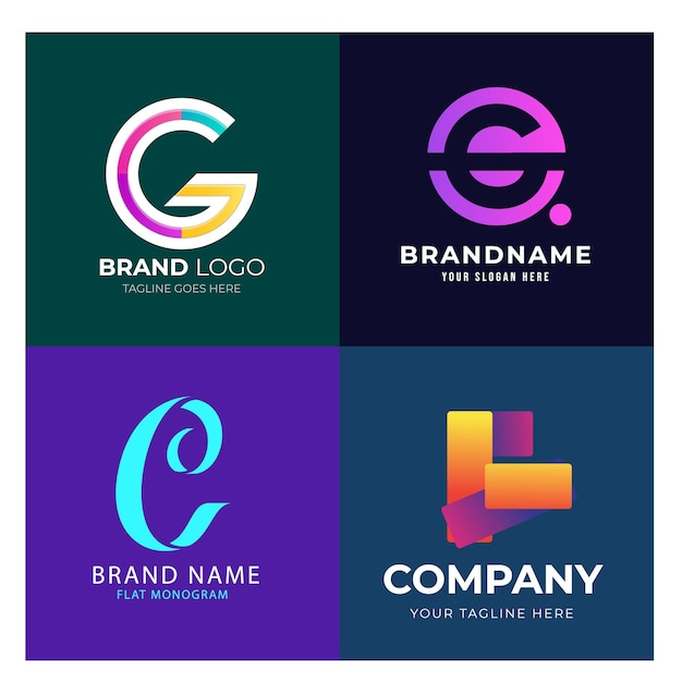 Logo dell'alfabeto delle lettere G design Corporate business brand company abstract logo design collection