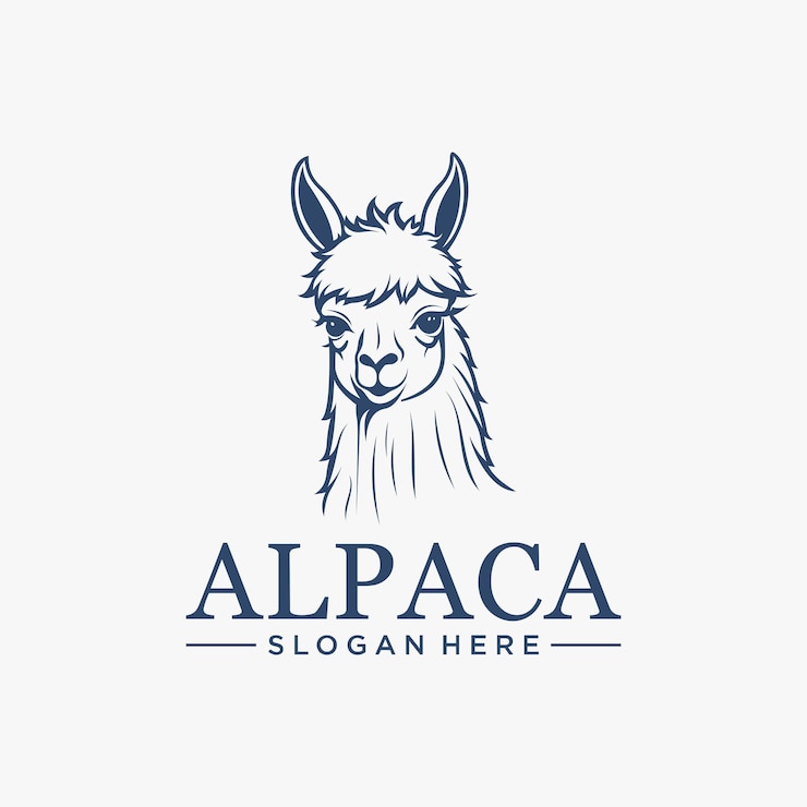 Vettore logo dell'alpaca