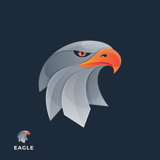 Logo dell'aquila colorata grigia