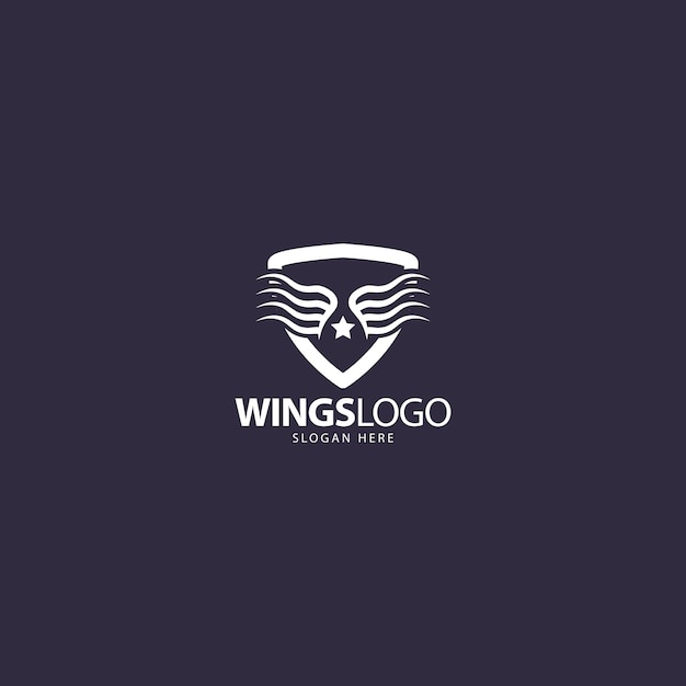 Logo dell'azienda del marchio Wings Star con scudo