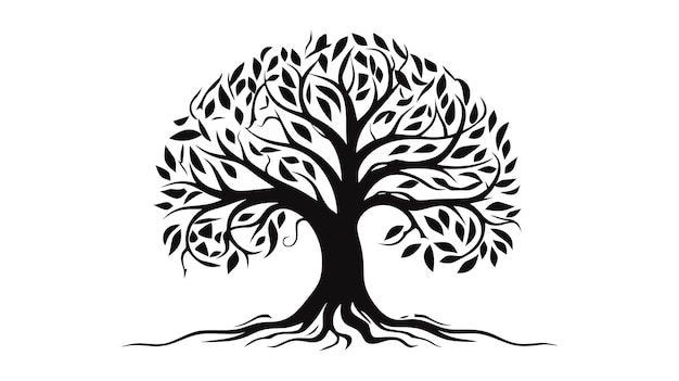 Logo dell'icona del vettore dell'albero Disegno del logo dell'illustrazione vettoriale degli alberi della natura su sfondo bianco