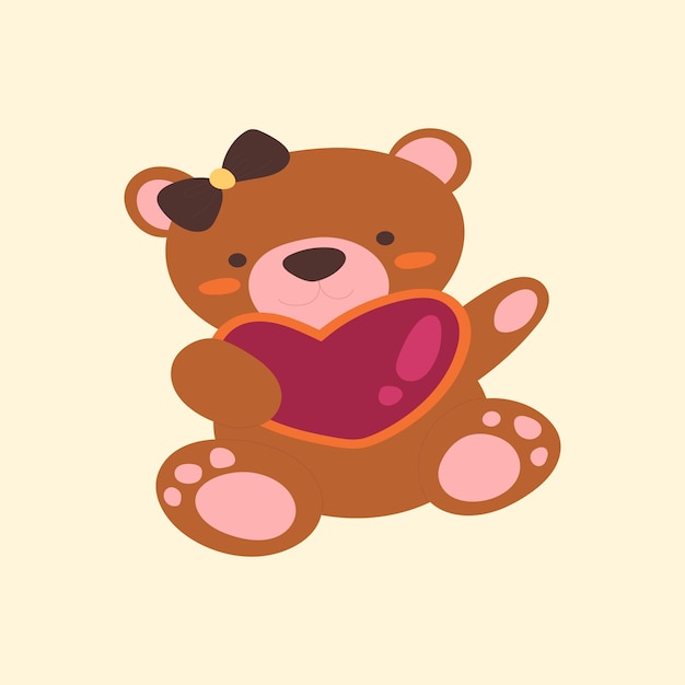 logo dell'icona dell'orso di peluche carino
