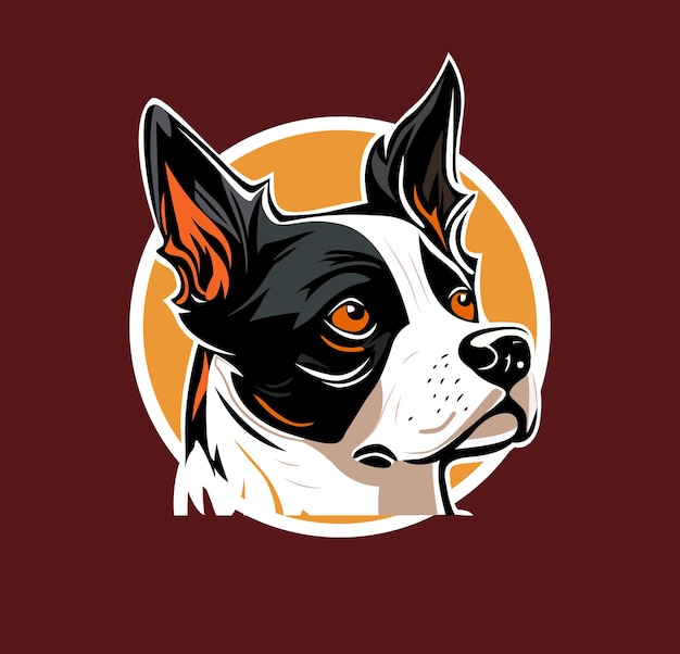 Logo dell'illustrazione della faccia del cane