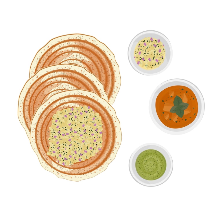 Vettore logo dell'illustrazione vettoriale homemade dosa masala dosa