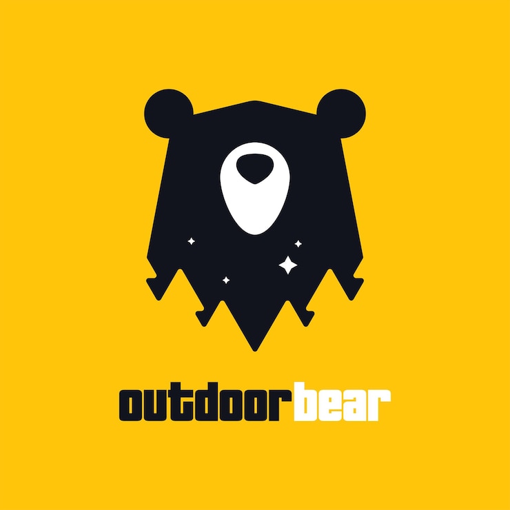 Vettore logo dell'orso all'aperto