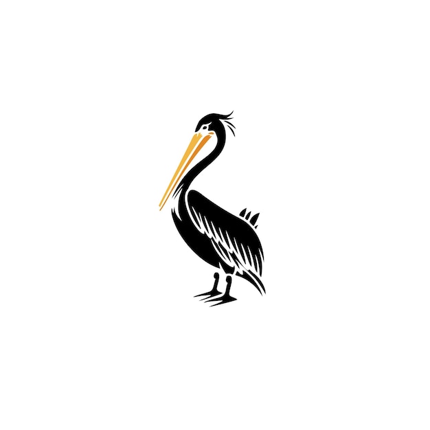 Logo dell'uccello pelicano di spiaggia Disegno illustrativo vettoriale