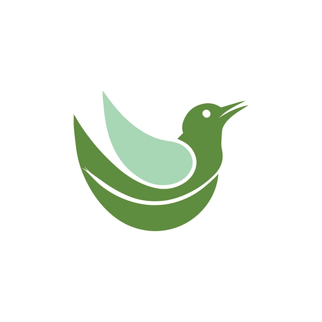 Logo dell'uccello verde con il titolo "uccello verde"