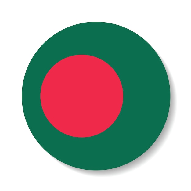Logo della bandiera circolare del Bangladesh, icona di illustrazione vettoriale digitale