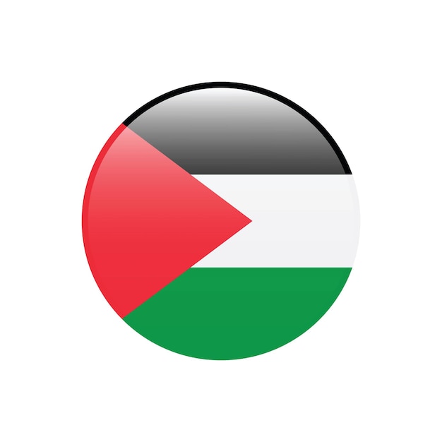 Logo della bandiera della Palestina a cerchio, icona, computer, illustrazione vettoriale