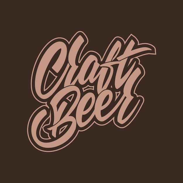Logo della birra artigianale in stile vintage. Per la progettazione di etichette, birreria. Illustrazione vettoriale.