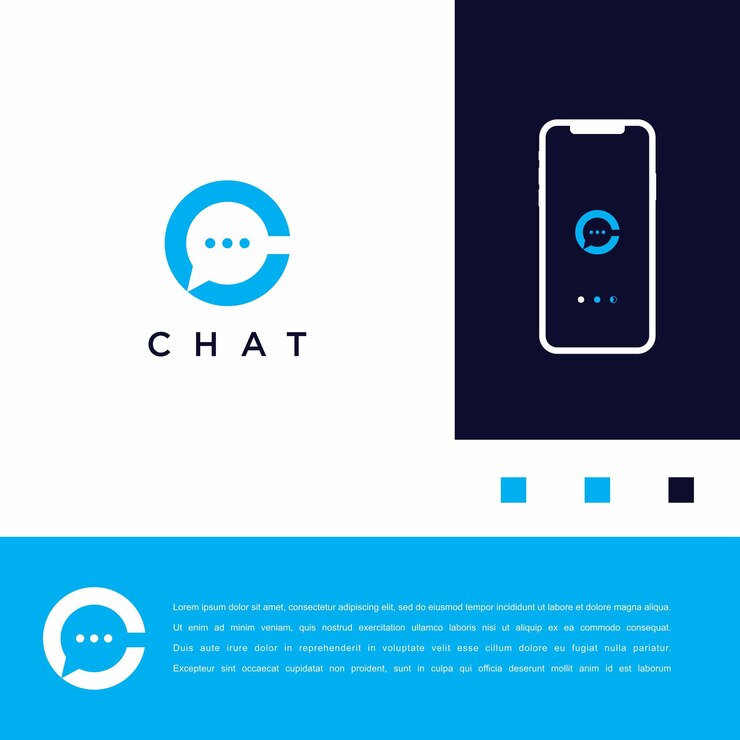 Vettore logo della chat di lettera c.