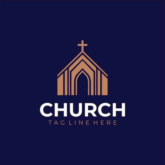 Logo della chiesa con croce e architettura