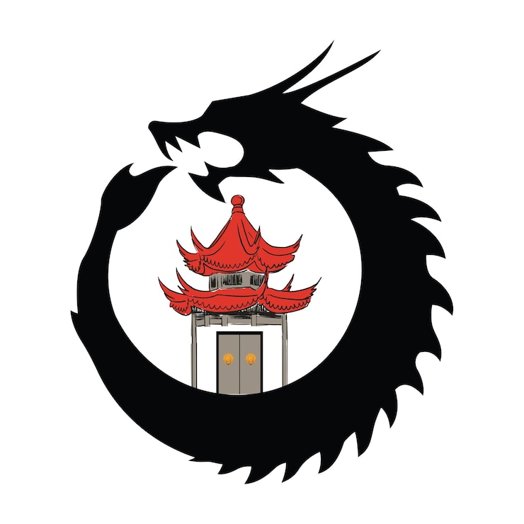 Vettore logo della cultura cinese del drago