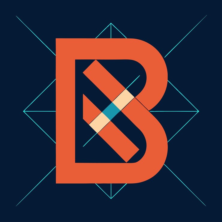 Logo della lettera B in stile piatto creativo