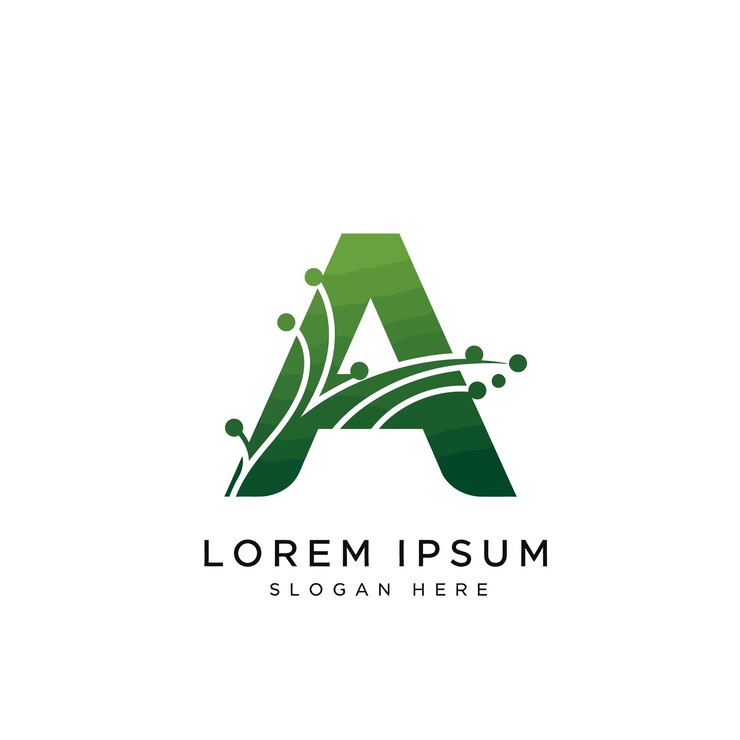 Logo della lettera foglia verde A