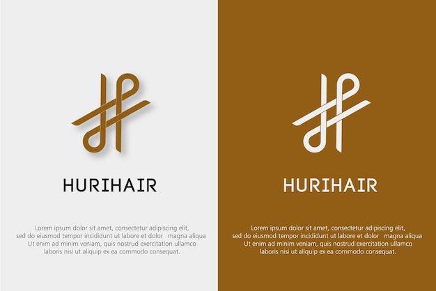 logo della lettera H con iniziali minimaliste di lusso